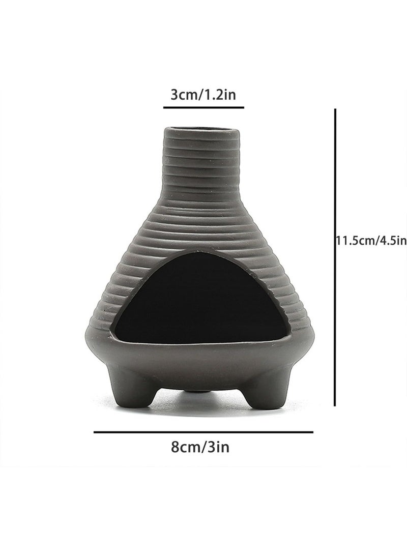 Bukela Palo Santo Holder Burner, Handmade Incense Burner, Cone Ash Catcher Smudge Bowl for Meditation Yoga Home Decor Incense Holder, Black - Image 2